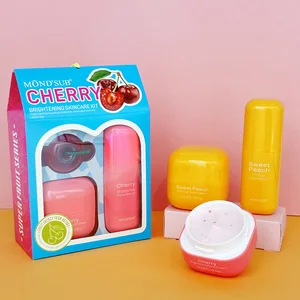 Vegan Korean Face Lip Care Beauty Products Skincare Set Brightening Anti Aging Face Serum Cream Lip Sleeping Mask Skin Care Set