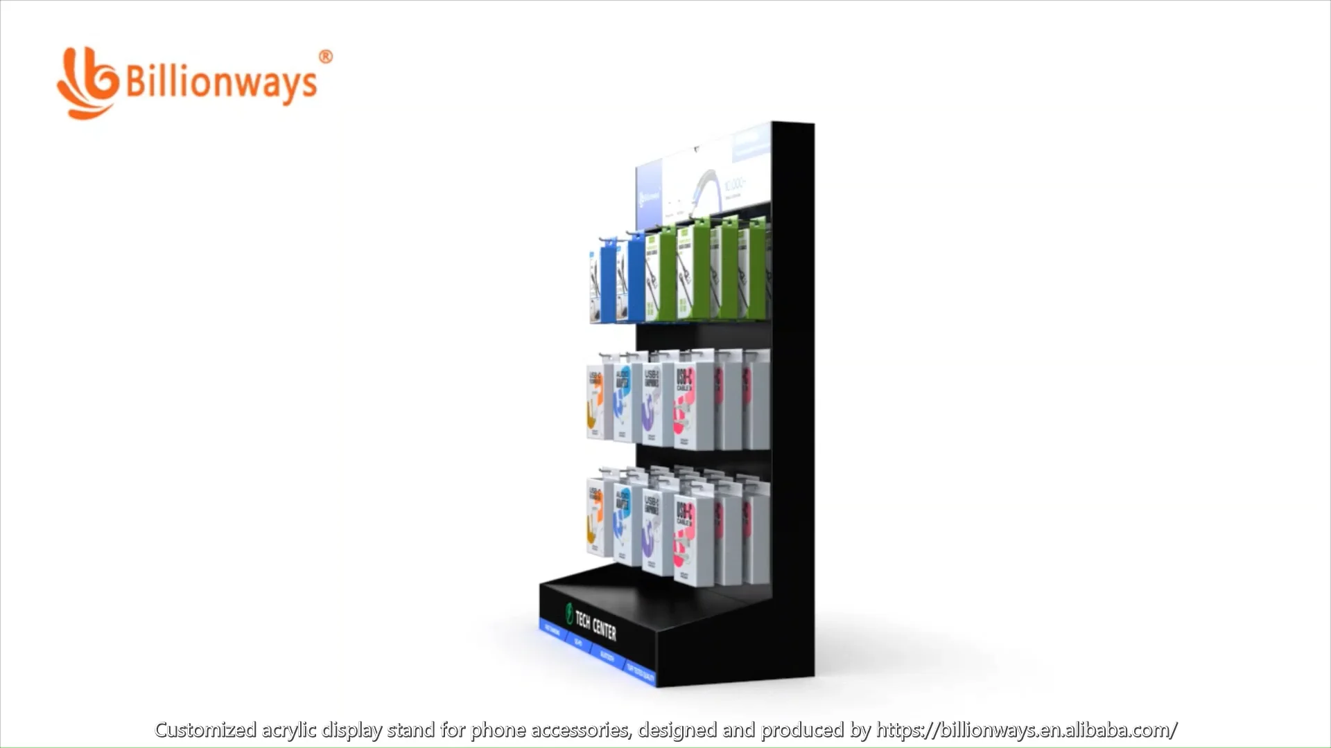 Acrylic Display Racks For Phone Charger 72pcs Charging Station Usb