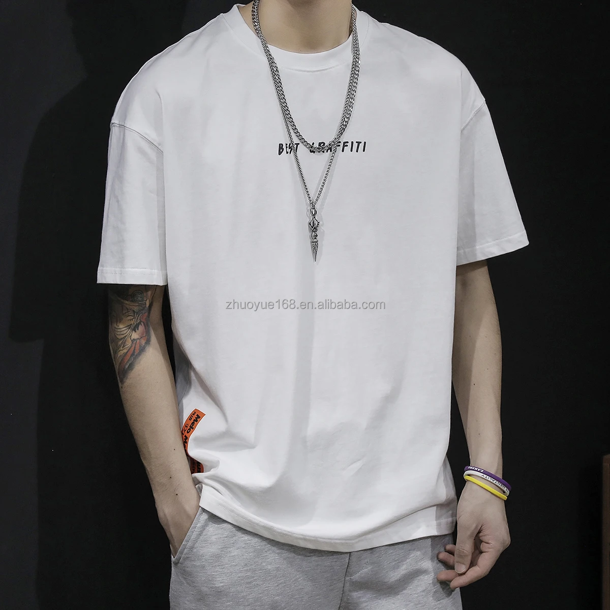 Wholesale High Quality Brand Custom Printing Graphic Drop Shoulder Oversized t Shirt Men's T-shirts