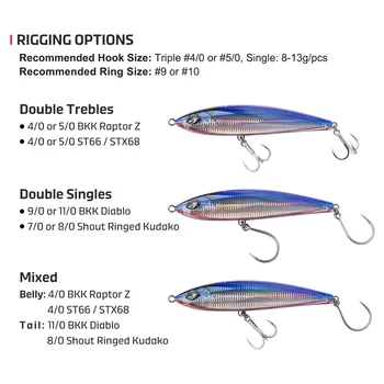 NOEBY 215mm/128g Floating Fishing Lure Diving Stickbaits Saltwater Big Game Fishing Lures – Pencil – view 5