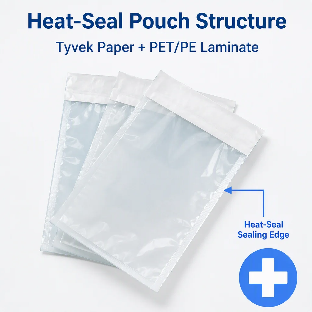 Custom Medical Sterilization Pouch, Tyvek Heat Seal Sterile Bag for Medical Device Packaging, ISO13485 Certified, OEM ODM