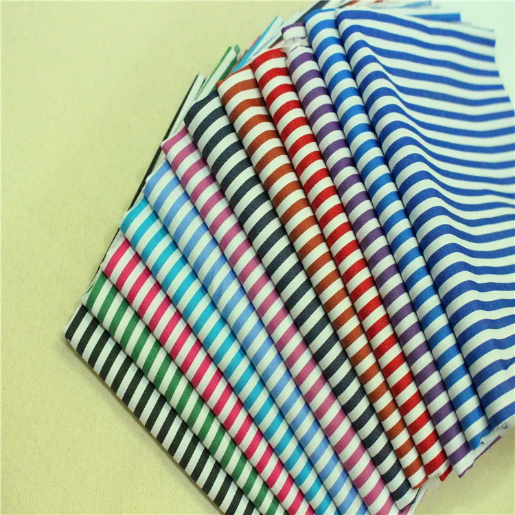 Полиэфирная хлопчатобумажная ткань, многоцветная полоска 0,5 см для рубашек и одежды