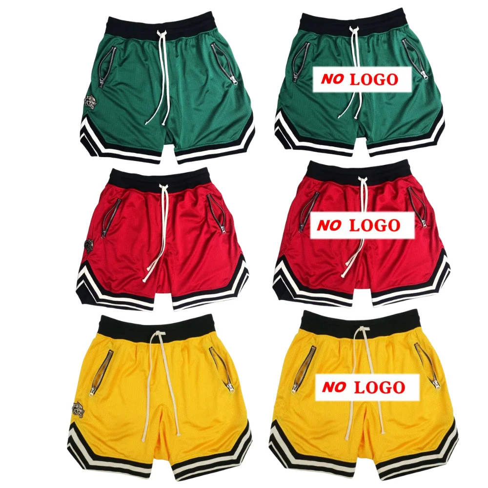 Custom Logo Vintage Classic Mens Polyester Mesh Basketball Shorts With