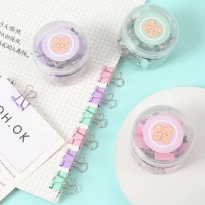 Macaron Large-sized Paper Clips in Round Bucket + Globe Pins + Paper Clips + Keychains + Binder Clips Set