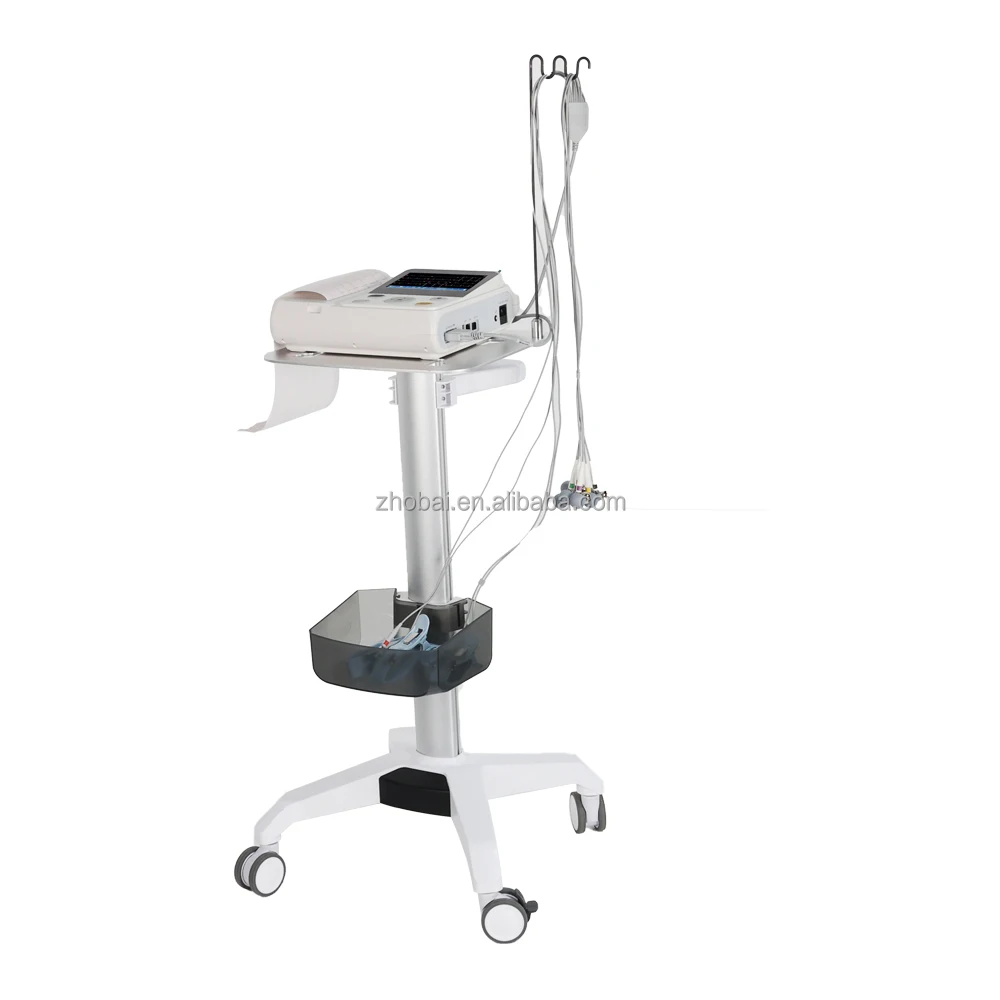 All One VESA Modern Hospital Trolley Height Adjustable Mobile Medical Laptop Cart Cable Winder Storage Arm Dental School 2