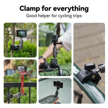 Telesin Accessories for GoPro Hero 13 12 11 10 9  DJI Action Cameras Clamp Mount with Ball Head Mount with 1/4 Thread detail image