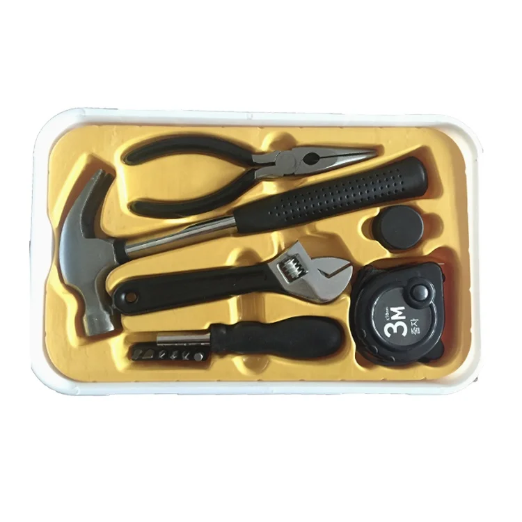 Handheld Steel Hammer Wrench Pliers Screwdriver Tape Measure Tool Set 1-Year Warranty for Household Use OEM Customizable Box