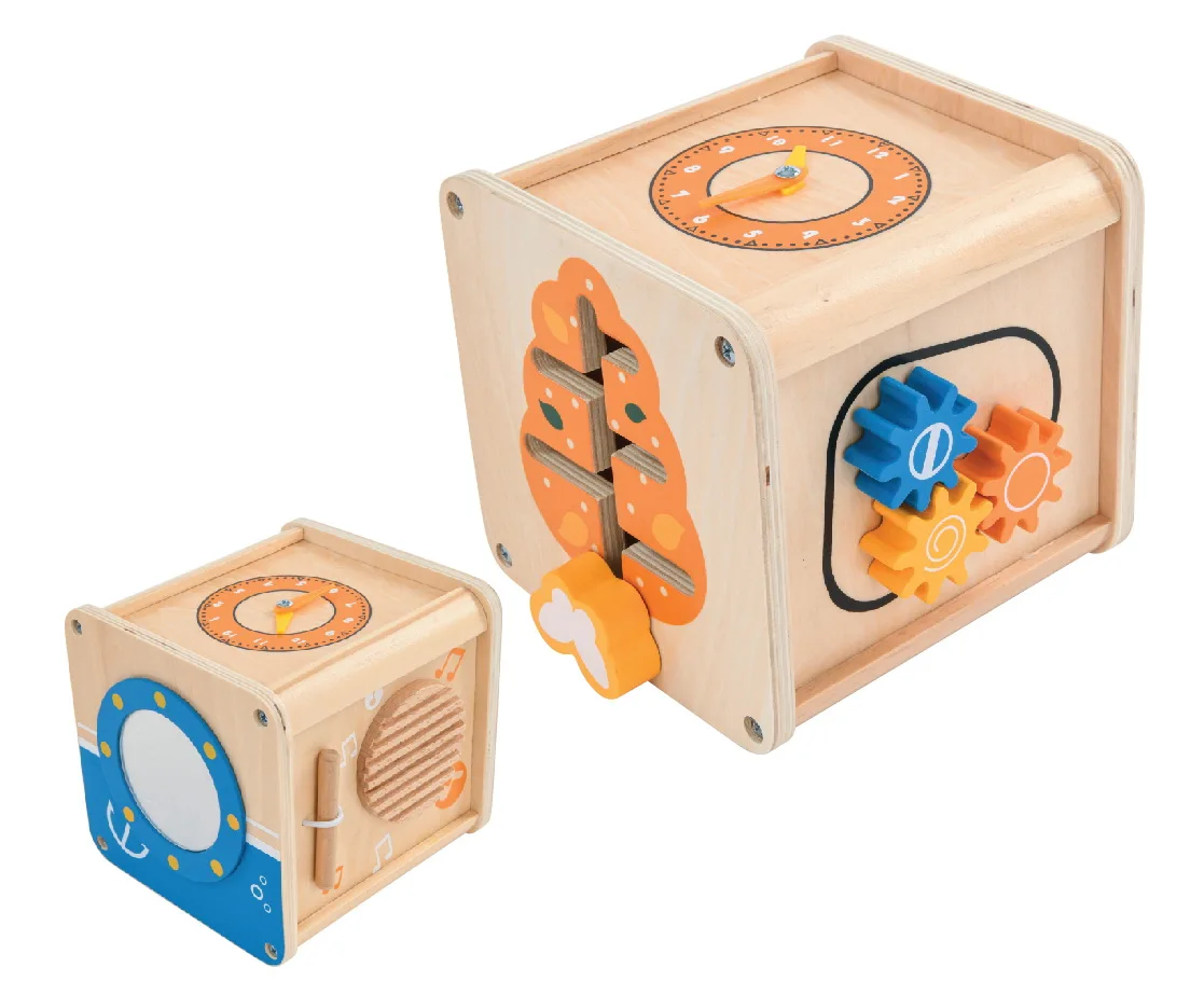 Wholesale Eco Multifunction Play Baby Wooden Toys Kids Educational wooden activity cube