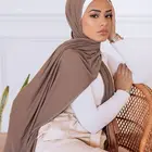 New Colors In Stock Muslim Plain Big Stretchy Women Head Shawl Scarf Premium Stretch Viscose Cotton Jersey Hijab