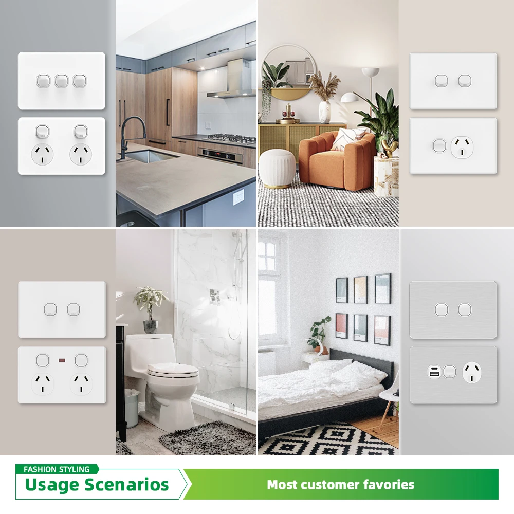 Igoto Hot Sale SAA Approval Australia New Zealand Standards Electrical Power Point Wall Switch