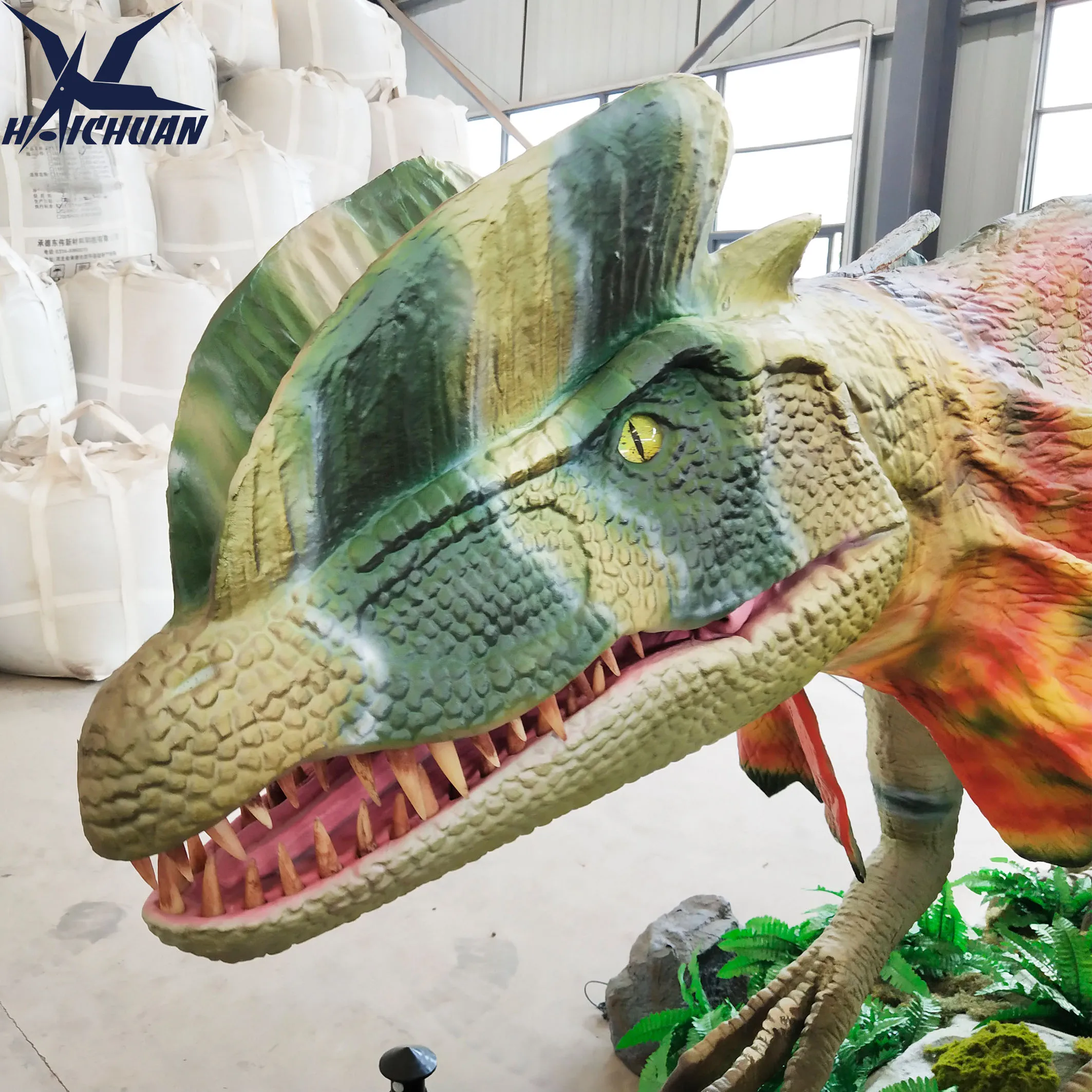 product zigong dinosaurs factory 3d dinosaur model dilophosaurus animatronic for theme park-2