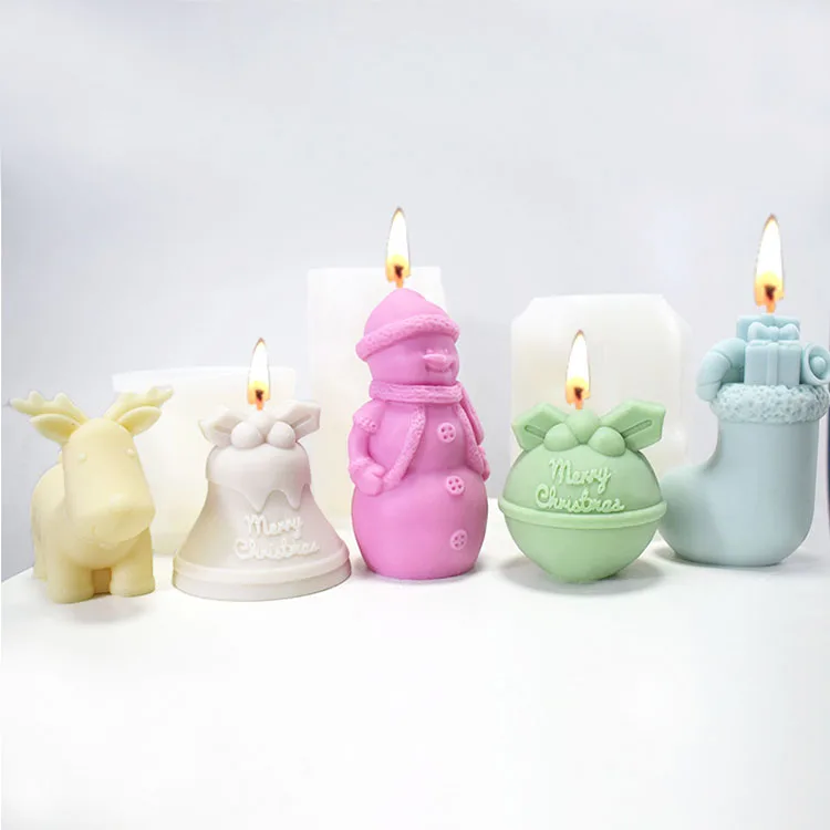 Candle - Stampo in silicone per candele, a forma di campana, in silicone, per versare la candela, come ornamenti fai da te, illuminazione per feste e decorazioni per la casa (blu