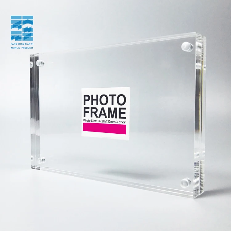 LUGUNU 3 Pack Scalloped Magnetic Acrylic Picture Frames