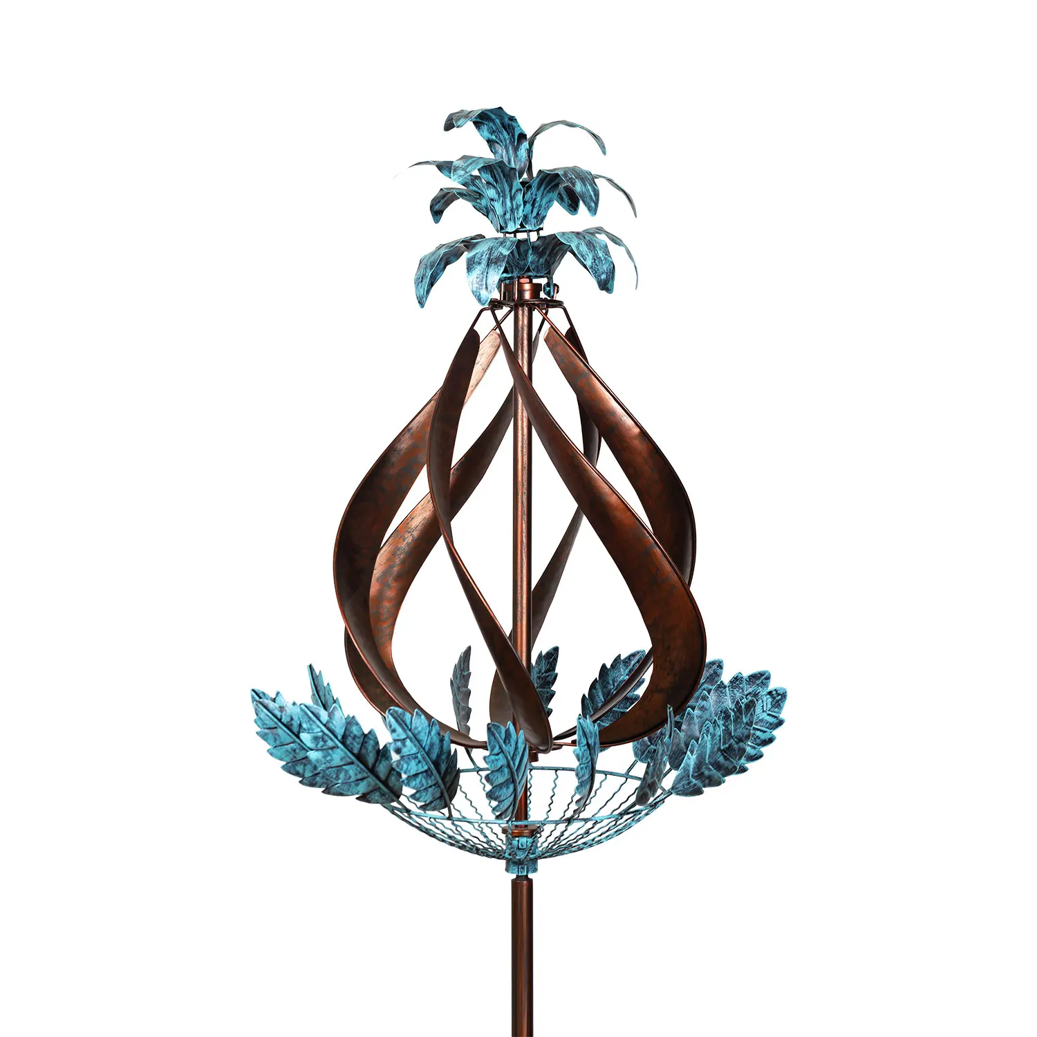 Pineapple Bronze Wind Spinner 3D Metal Copper Wind Spinner  Windmill