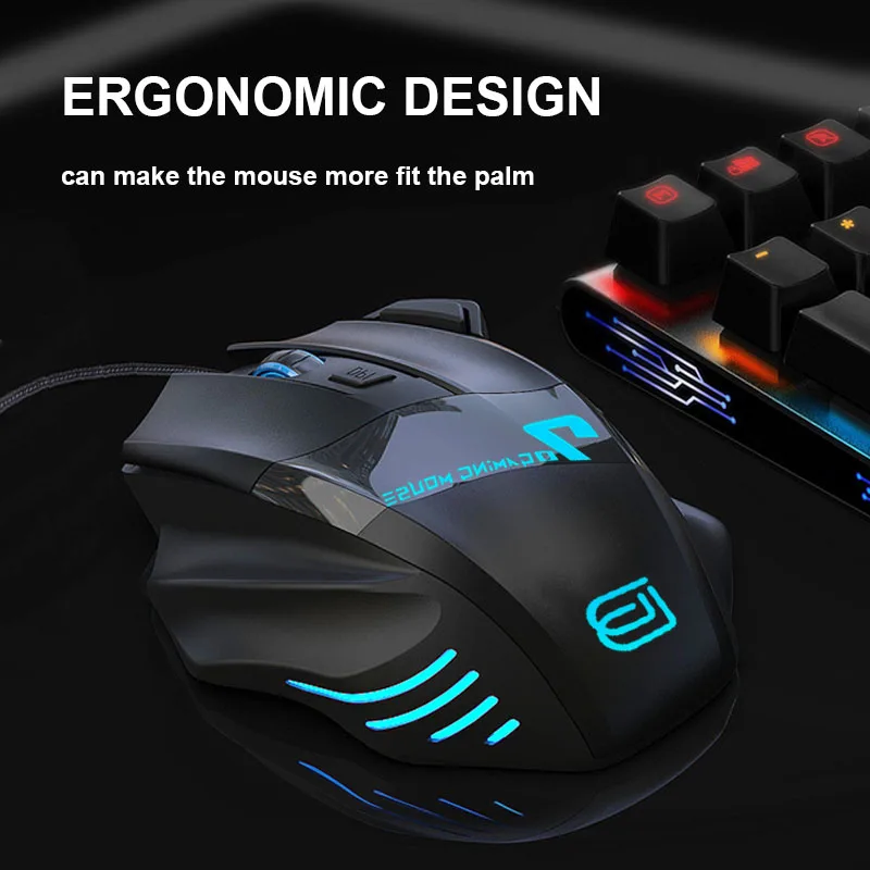 BAJEAL G5 Factory Direct Sales Colorful Backlight Mouse Usb 7D Mouse  Gaming for Computer PC