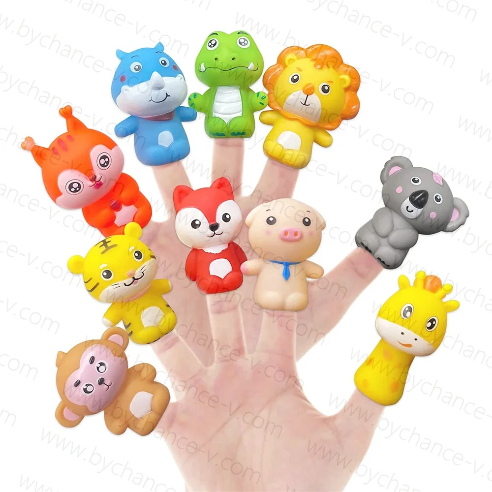Игрушки для сна малышей пластиковые Мультяшные животные динозавры пальчиковые куклы Лидер продаж семейные игры Интерактивная игрушка родителей и