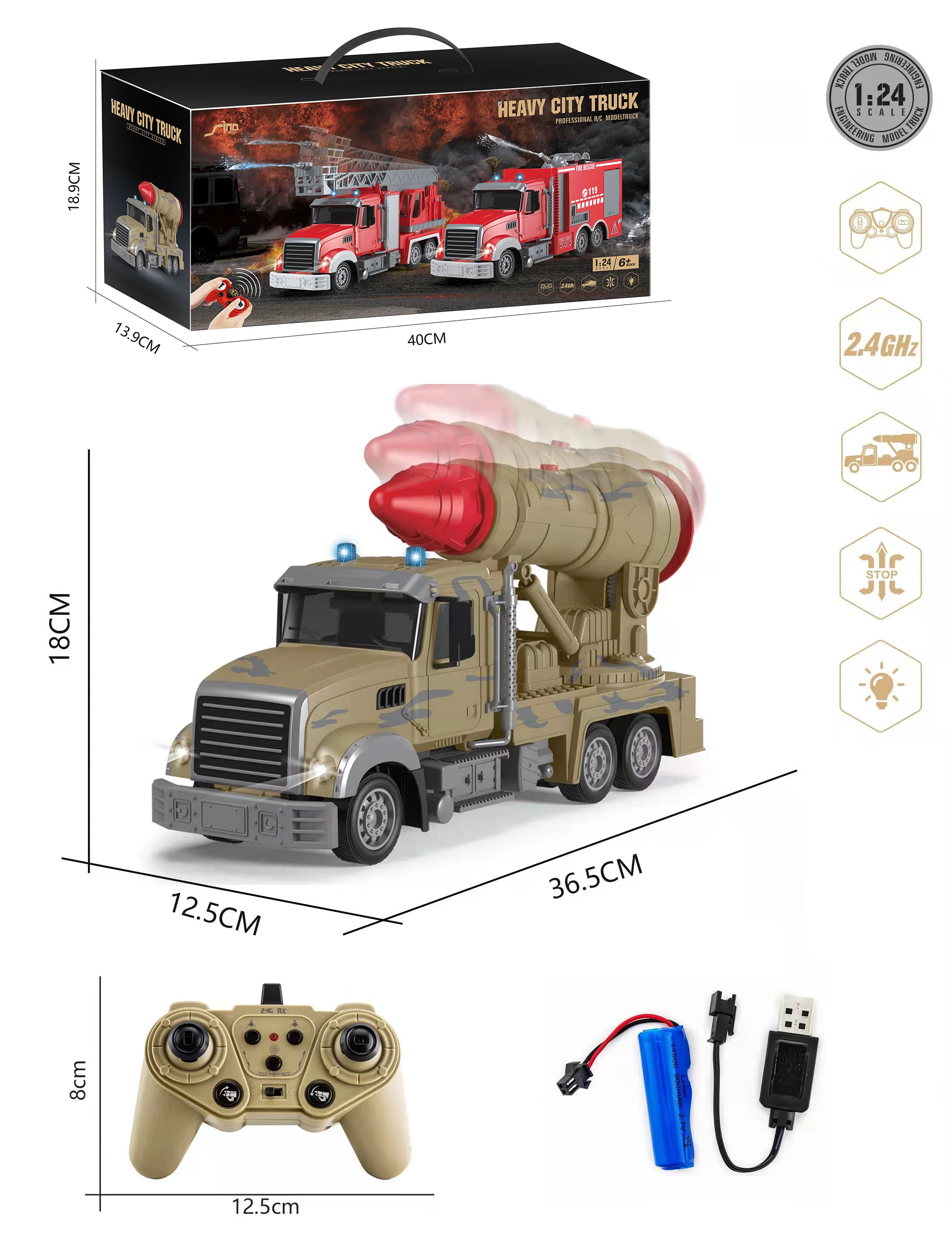 Camion Pompier Jouet Camion De Pompier Jouet Srliya - Projecteur D'eau 1,8m  - Sons Et Lumières - Échelle Extensible - ABS Sans Toxique Jouet Pompier  Enfant, image size:2124x2772