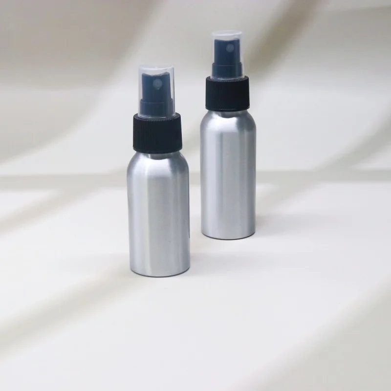 Empty 30ml 50ml 100ml Aluminum Bottle Spray Aluminum Bottle with Pump Cheap  Luxury Sliver Spray Aluminum Atomizer Perfume Bottle