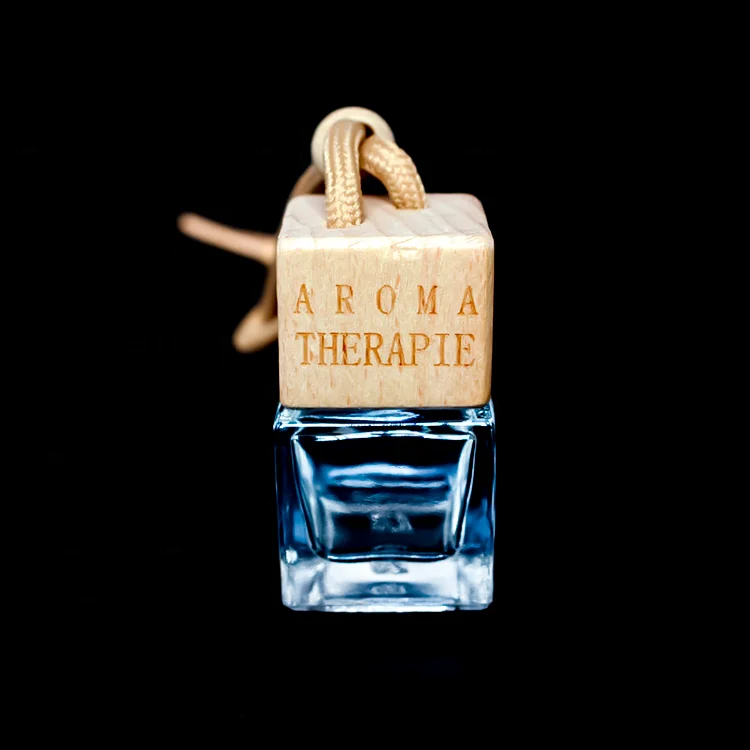 5ml 6ml 7ml Car hang Customize Car air Freshener Hanging square Glass Bottle air Freshener