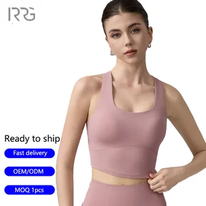 Roregal Women's High Support Crossed Straps Sports Bra Cut-Out Back Workout Fixed Cups Tank Top for Gym  Running