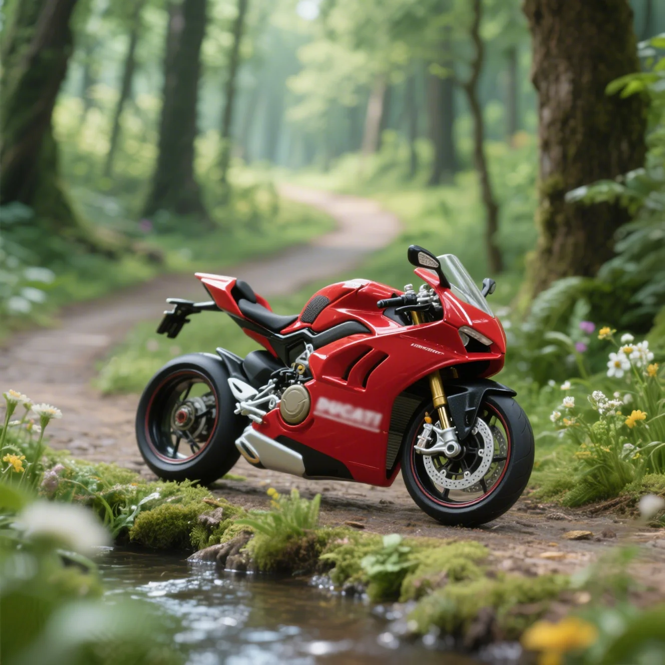 Alloy Ducati V4 1:6 Full Carbon Motorcycle Model - Kids' Toy