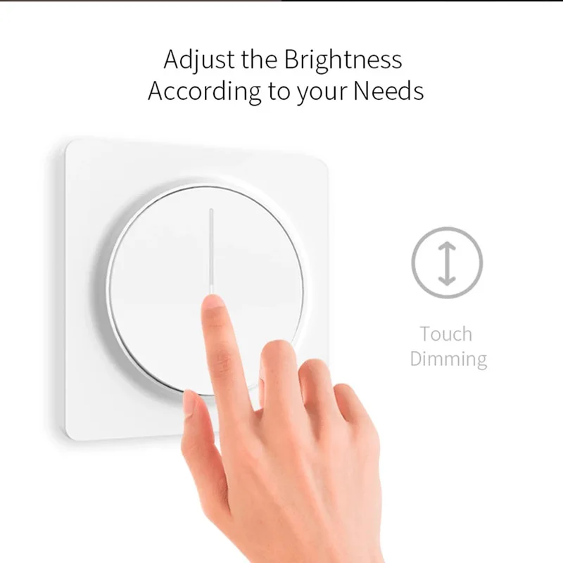 LEDEAST RD01Z ZigBee 86 Size Stepless Rotate Smart Knob Dimmer Switch Work With Alexa Google Voice Control