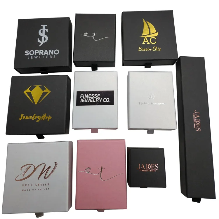 Набор подарочных коробок для упаковки ювелирных изделий стильная бумажная подвеска ожерелье кольцо серьги браслет с напечатанным логотипом под