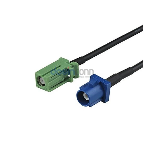 Fakra C Male to Avic Green Rg174 Pioneer Jack Fakra Cable for Sale