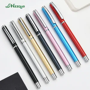 Custom Logo Printing Business Metal Gel Pen High Quality Promotional Branded Ballpoint Pen 0.5mm Black Refill Gel Ink Pens