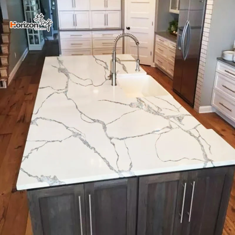 Horizon Artificial Stones White Calacatta Quartzite Kitchen Countertop ...