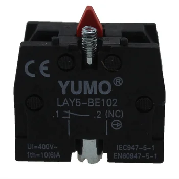 YUMOWELL LAY5-BE102 NC Normally Closed Push Button Auxiliary Contact