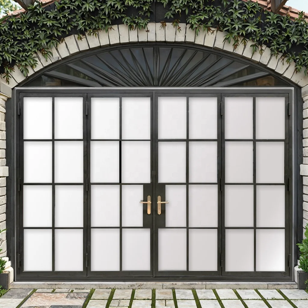 Modern Style Commercial Bifolding Fireproof Soundproof Glass Steel Doors with Finished Surface for Mall Entry Villa Application details