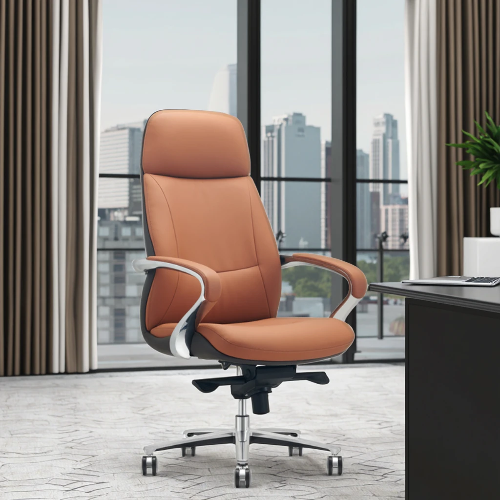 Modern Ergonomic Leather Executive High Back Adjustable Office Chair 6