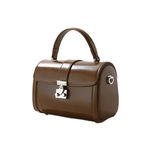 Custom New Elegant Ladies Purse and Handbags Genuine Leather Saddle Bag Fashion High Quality Women Shoulder Crossbody Bags