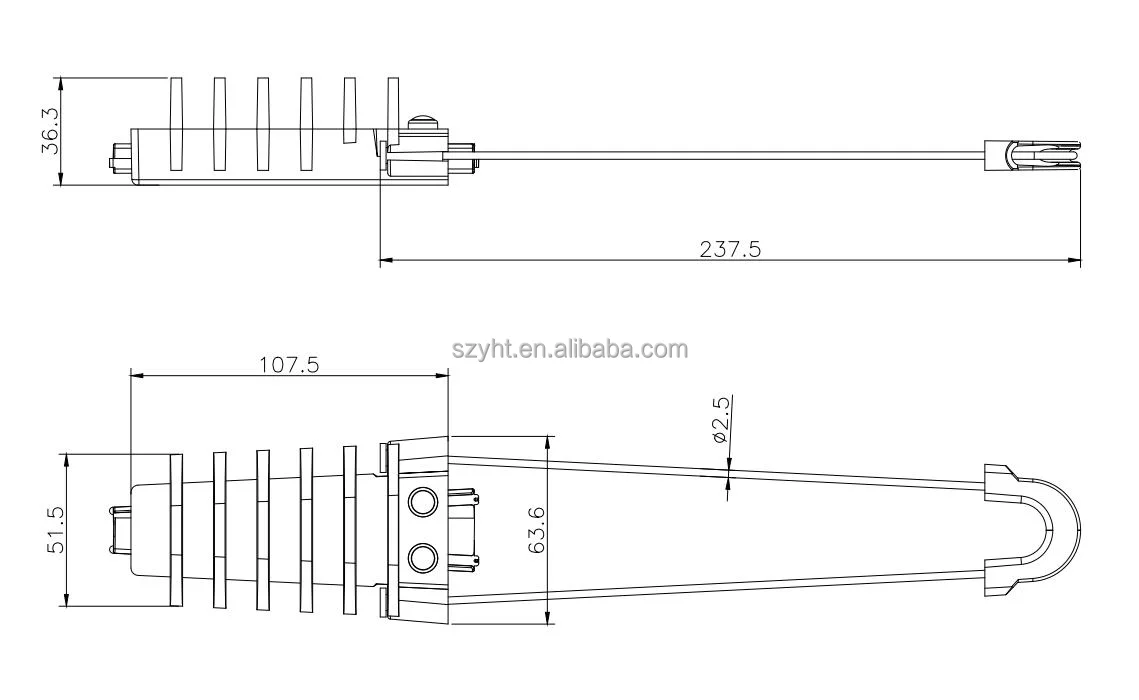 High-quality nylon material Insulation Optic Fiber Tension Clamp with a diameter of 5-8mm