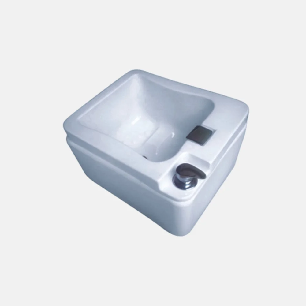 Customize beauty spa salon furniture equipment one piece white and gold foot bowls sink for pedicure