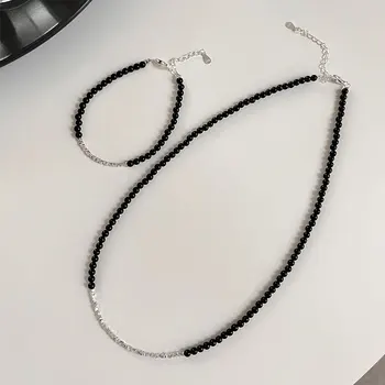 Factory Price Wholesale Trendy Handmade Agate Necklace Bracelets Set 925 Sterling Silver Jewelry Set Women Gift