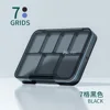 Seven-compartment pill box-black