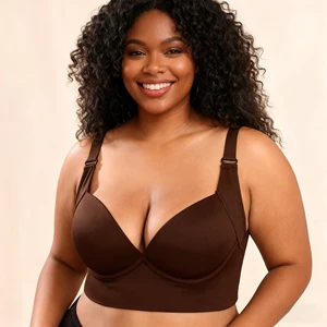 Wholesale New Design Push up Bra Body Shapewear Solid Hides Back Fat Plus Size Bras for Women Full Coverage