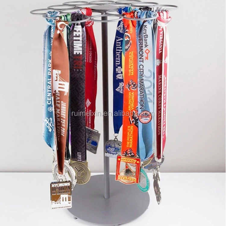 Rotating Medal Display Hanger Rack with Adjustable Stand Medal Storage Hanging Display