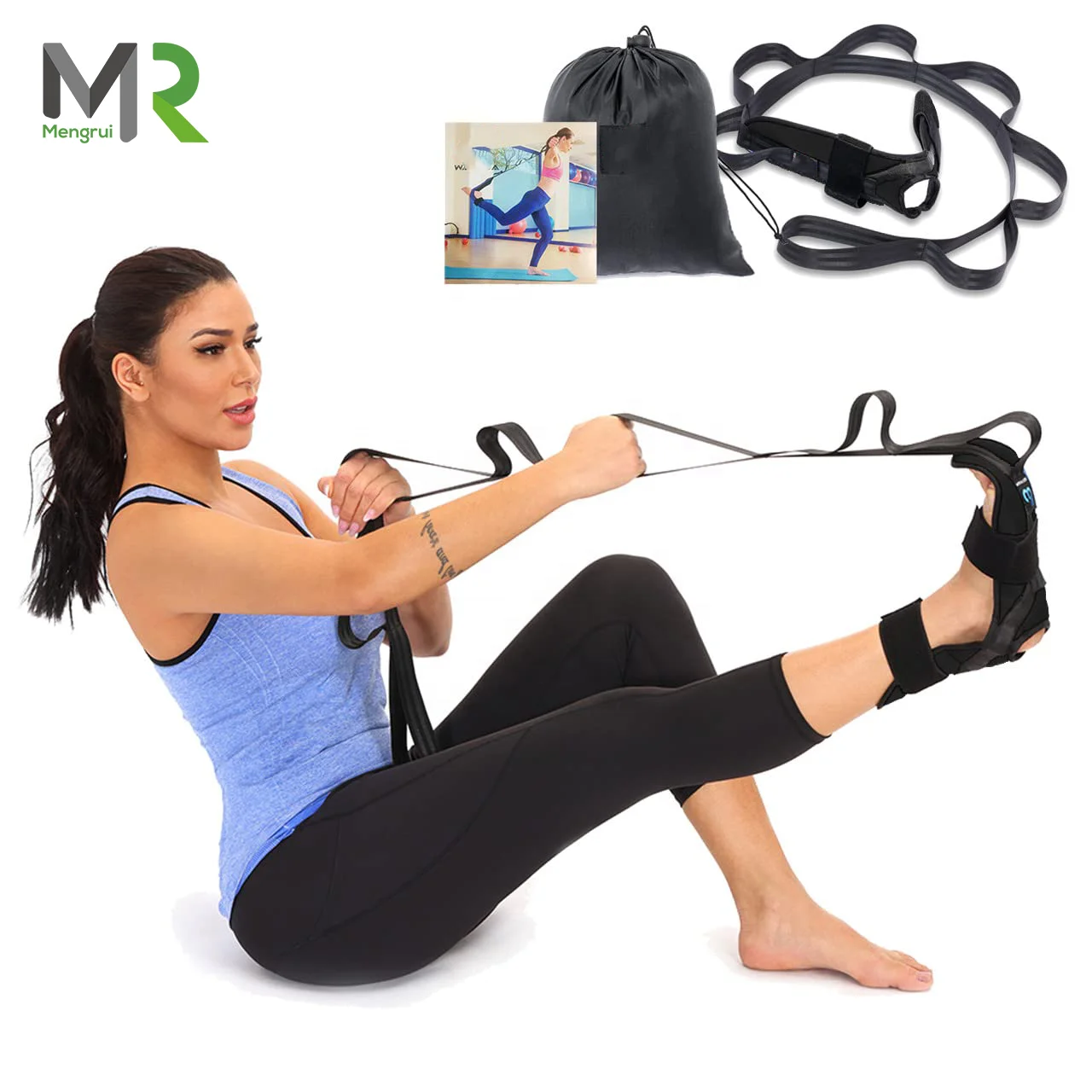 L0102 Training Carry Circle Resistance Belts Stretch Bands Polyester Fabric Body Slimming Exercise Yoga Strap for Mat