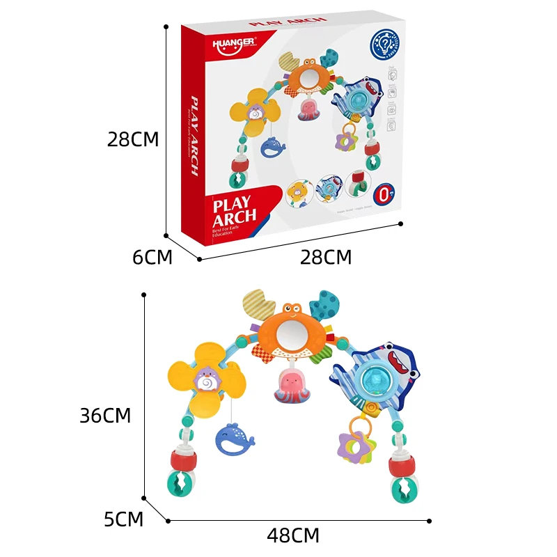 Sonajero de peluche de felpa para bebé, juguete colgante de animales,  campana para cama de bebé, Juguete Musical con espejo para bebé, sonajero  para