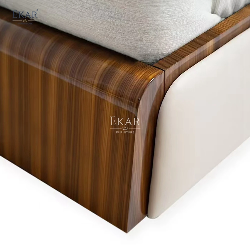 Modern Stylish Wide-Screen Solid Wood Bed Soft Functional Design for Bedroom Comfort manufacture