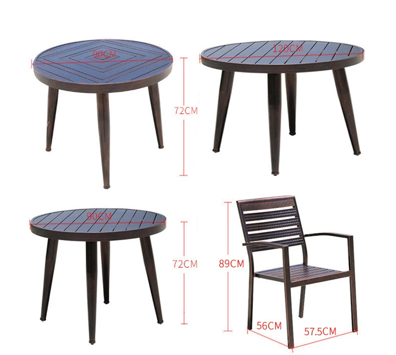 Dining Patio Furniture Outdoor Pure Aluminum Alloy Bar Table Legs Round