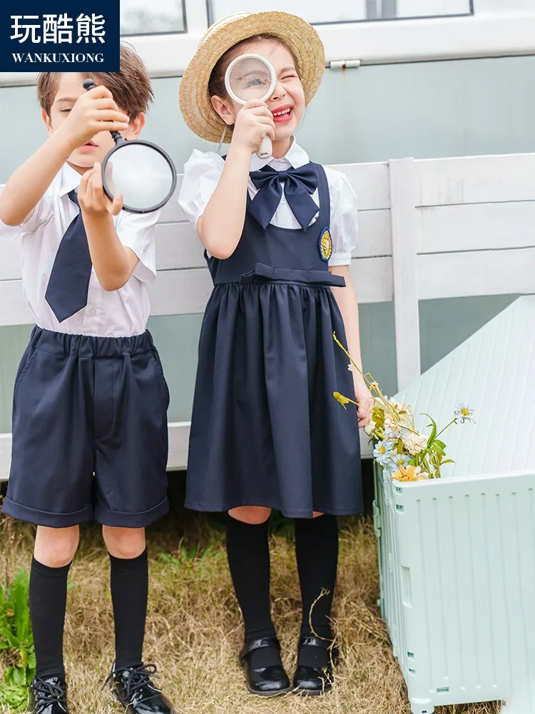 Pre School Uniform Boy and Girls Inter New Model School Uniform Dress White School Uniforms for Children From 2 to 12 Years
