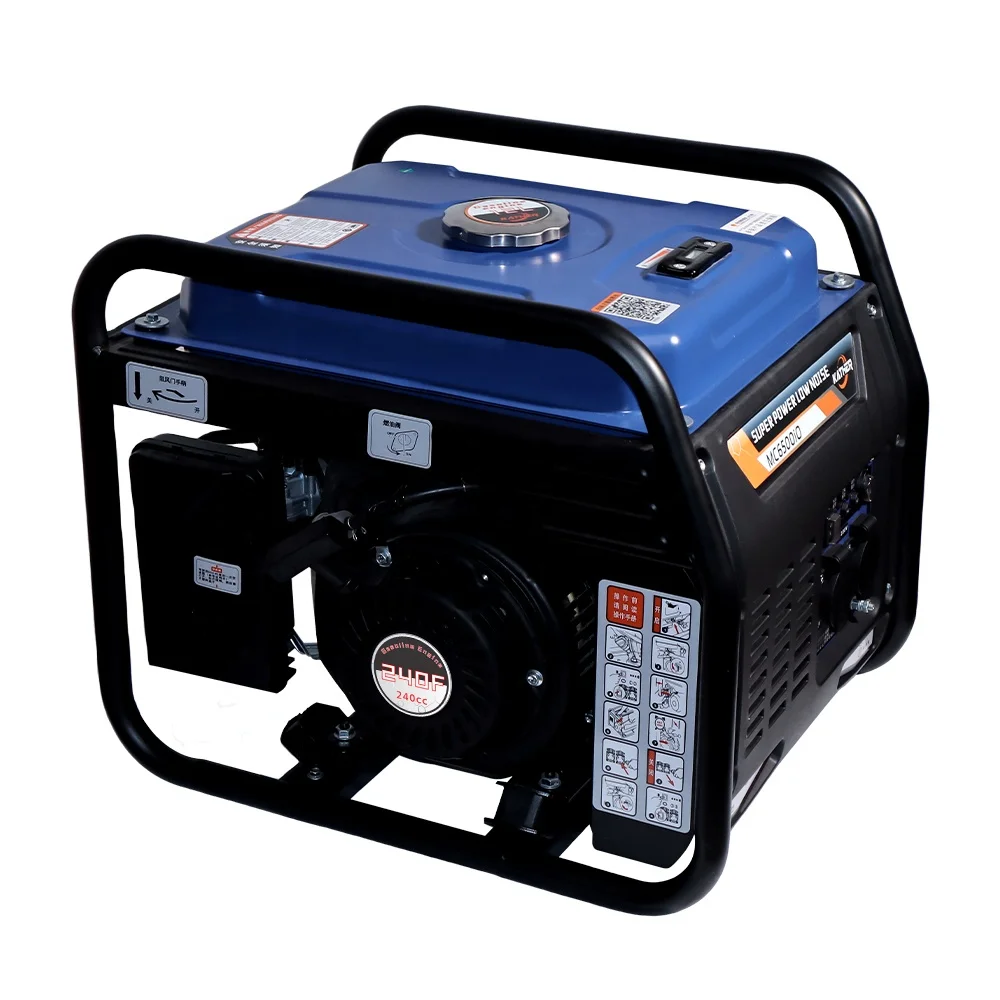 generattori tal-petrol ta' 220v 230v Fase Wieħed bidu Start 5000w Generattor Inverter Misto Portabbil camping Open Frame Power