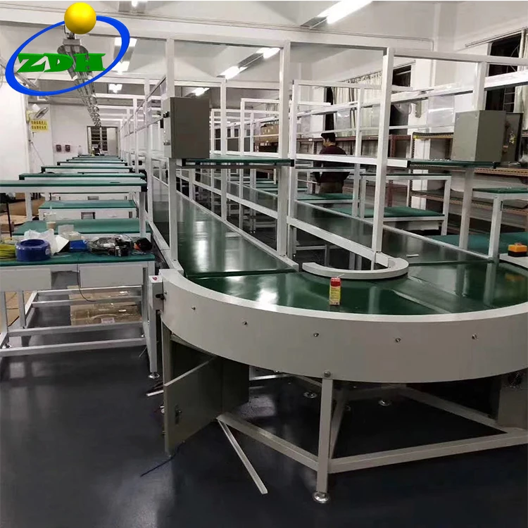 Efficiency Speed Adjustment Turning Curve Belt Conveyor With Pvc Belt