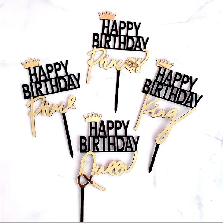 Happy Birthday Acrylic Cake Insert Card Children S Birthday Cake Topper Decoration Hot Style Queen King Princess And Prince Buy Happy Birthday Acrylic Cake Insert Card Children S Birthday Cake Topper Decoration Hot