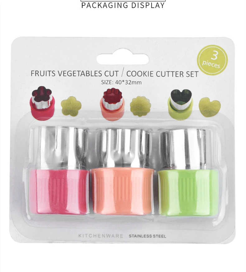 W41 мини набор из нержавеющей стали 3 шт. ПП защита для рук Форма резки печенья фруктов форма овощей