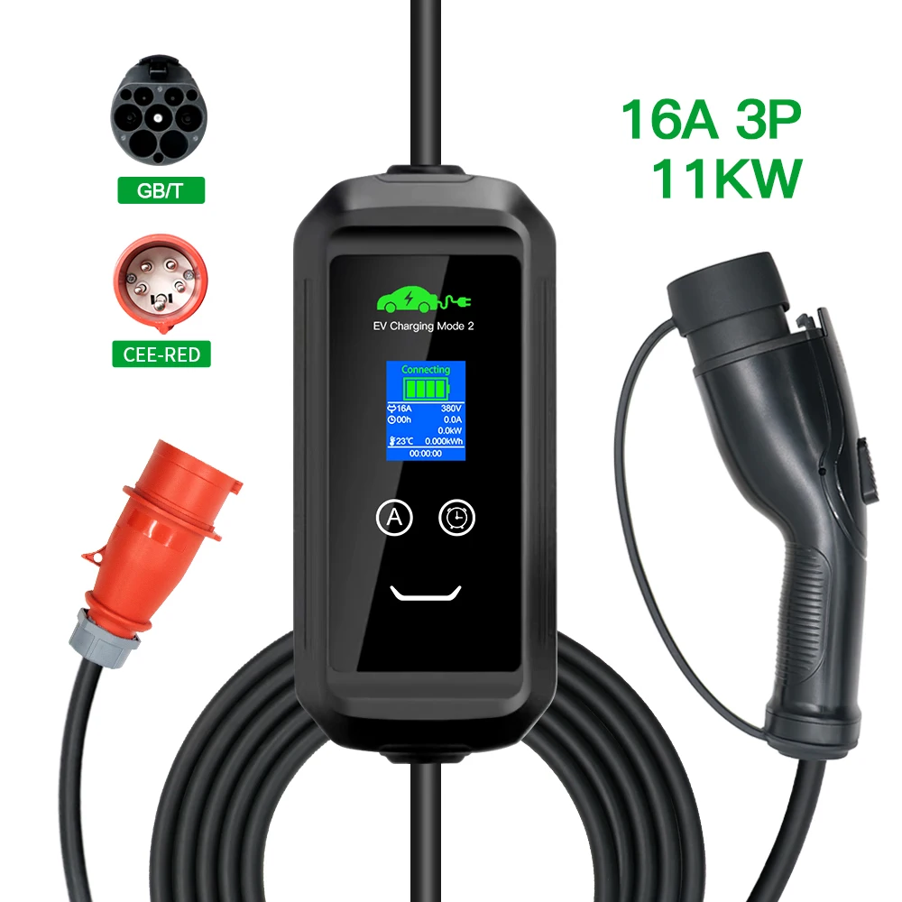 Type 2 EV chargeur schuko prise EVSE charge 8/10/13/16A réglable